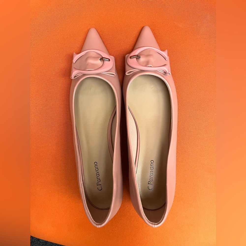C.Paravano C Buckle Pointed Toe Flats (Aida). Size 40 - Picture 1 of 6